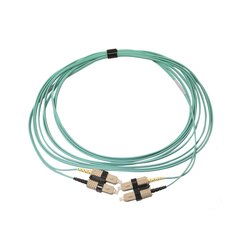 Jumper de Fibra Óptica Multimodo 50/125 OM3 XGLO, SC-SC Duplex, OFNR, Color Aqua, 5 Metros