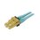 Conector de Fibra Óptica LC Duplex OptiCam, Multimodo 50/125 OM3/OM4, Pre-pulido, Color Aqua