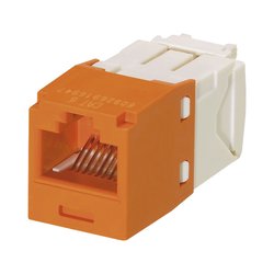 Conector Jack RJ45 Estilo TG, Mini-Com, Categoría 6, de 8 posiciones y 8 cables, Color Naranja