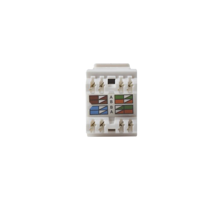 Módulo Jack Keystone Cat6 con terminación 110 (Punchdown) ángulo 180 º Color Blanco