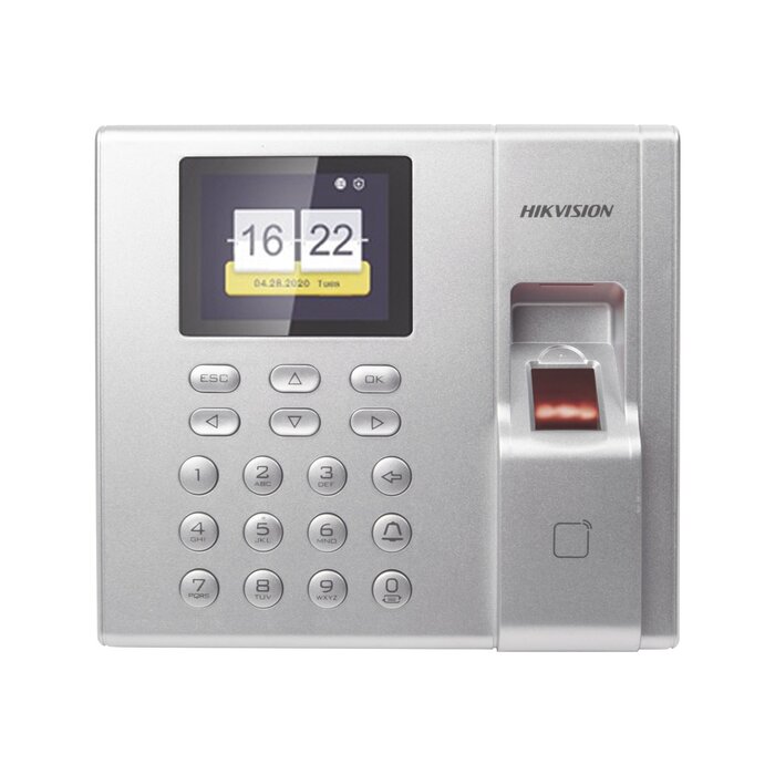 Terminal de Control de Acceso y Asistencia compatible con APP Hik-Connect (P2P) / Lectura de Huella y de Tarjetas EM / Soporta hasta 1000 Huellas / Relevador para Chapa / Software iVMS4200