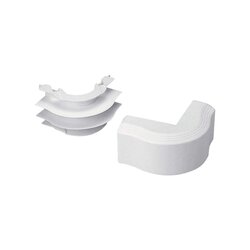 Esquinero exterior, para uso con canaleta T45, Material PVC Rígido, Color Blanco Mate