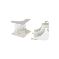 Esquinero interior, para uso con canaleta T45, Material PVC Rígido, Color Blanco Mate