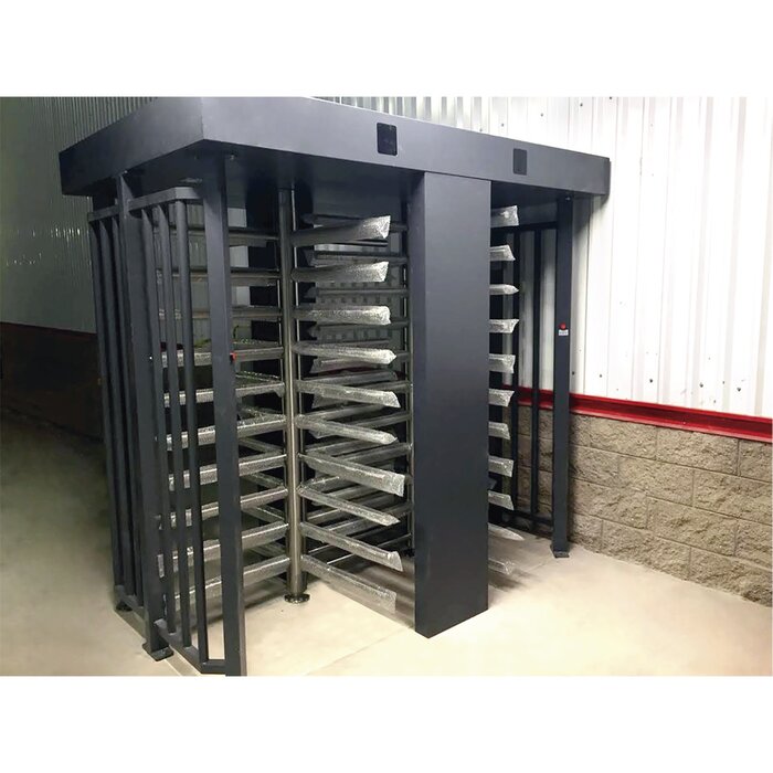 Torniquete Doble / Cuerpo Completo / Interior/Exterior / 100% Acero con Pintura Gris / EJE CENTRAL de Acero Inoxidable / Acabado de Lujo / Alto Tráfico
