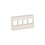Placa de Pared Para Mueble Modular, Salida Para 4 Puertos Keystone, Color Blanco Mate