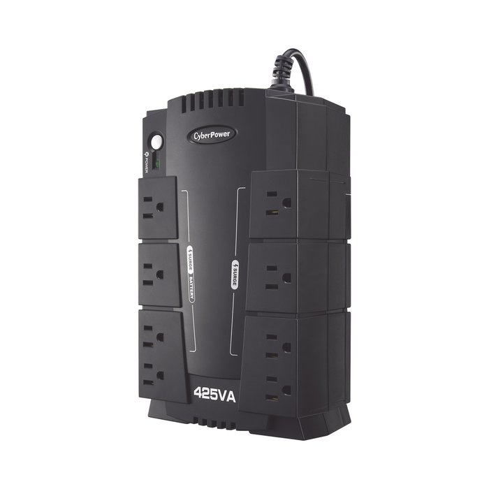 UPS de 425 VA/255 W, Topología Standby, Entrada 120 Vca NEMA 5-15P, Tipo Gabinete Compacto, Con 8 Tomas NEMA 5-15R