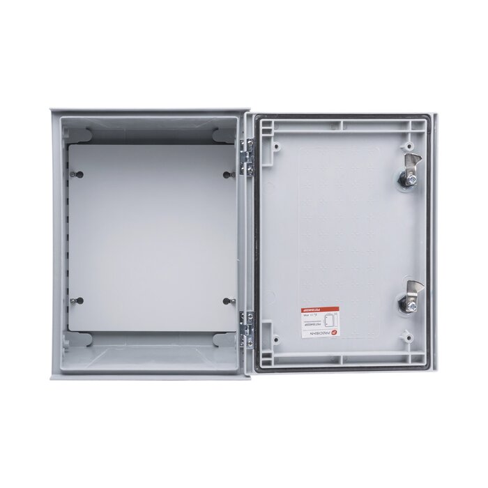 Gabinete de Poliéster IP66 Uso en Intemperie (300 x 400 x 200 mm) con Placa Trasera Interior (Incluye Chapa y Llave).
