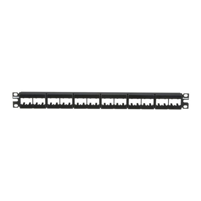 Panel de Parcheo Modular Mini-Com (Sin Conectores), Plano, Sin Blindaje, de 24 puertos, 1UR