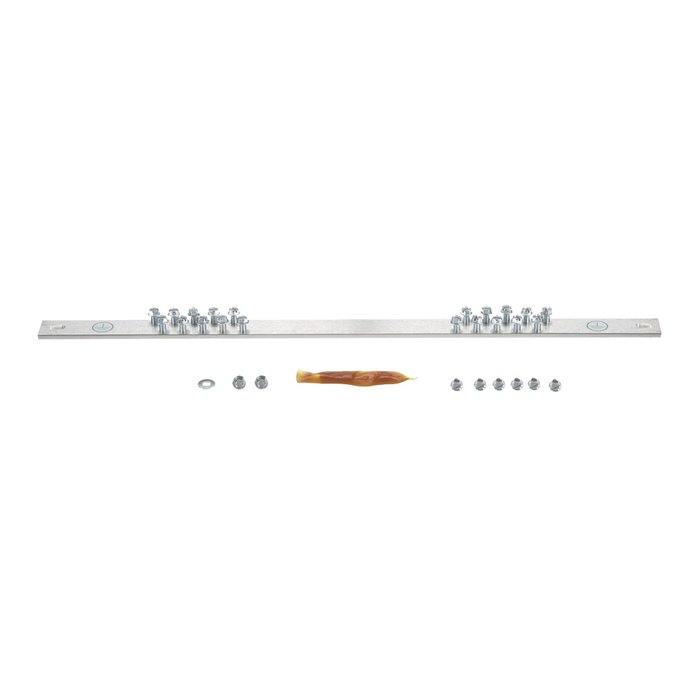 Barra Colectora de Conexión a Tierra, Para Rack de 19", Con 20 Orificios Para Conexión Rápida de Equipos, Incluye 20 Tornillos # 12-24 x 1/2" Instalados