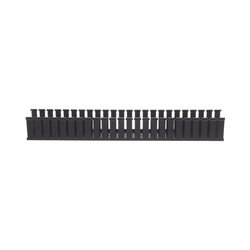 Canaleta Ranurada de PVC sin Tapa, 3 in de Ancho, 3 in de Alto y 1828.8 mm de Largo, Color Negro