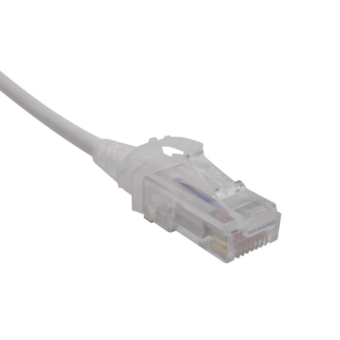 Patch Cord MC6 Modular Cat6 UTP, CM/LS0H, 3ft, Color Blanco, Diámetro Reducido (28AWG)