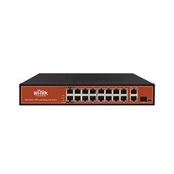 Switch Fast-Ethernet PoE no administrable de largo alcance, hasta 250m, con 16 x 10/100Mbps + 2 x 100/1000Mbps + 1 x SFP, 200 W
