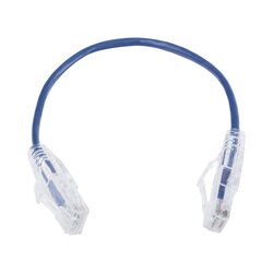 Cable de Parcheo Slim UTP Cat6 - 20 cm Azul Diámetro Reducido (28 AWG)