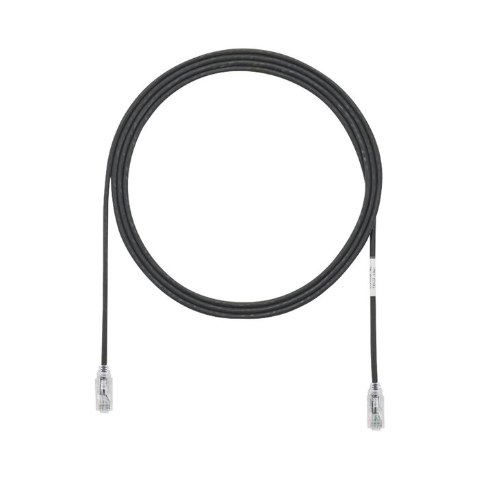Cable de Parcheo TX6, UTP Cat6, Diámetro Reducido (28AWG), Color Negro, 7ft