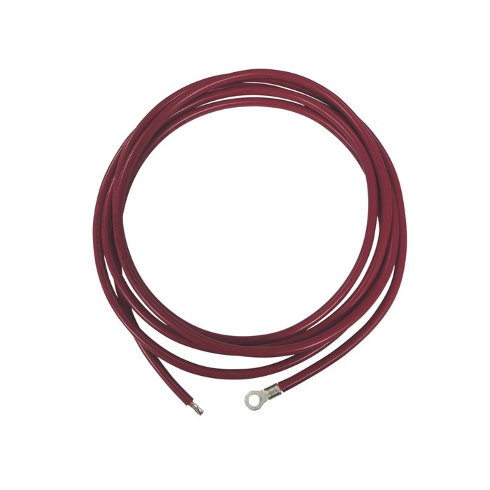Cable para controlador 3.0 m, rojo, calibre 8 AWG con terminal de ojo en un extremo
