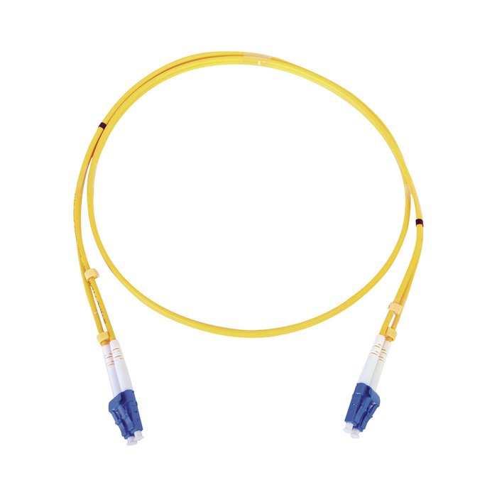 Jumper de Fibra Óptica Monomodo 9/125 LC/UPC-LC/UPC, PVC, 2.0 mm, Dúplex, amarillo, 3 metros