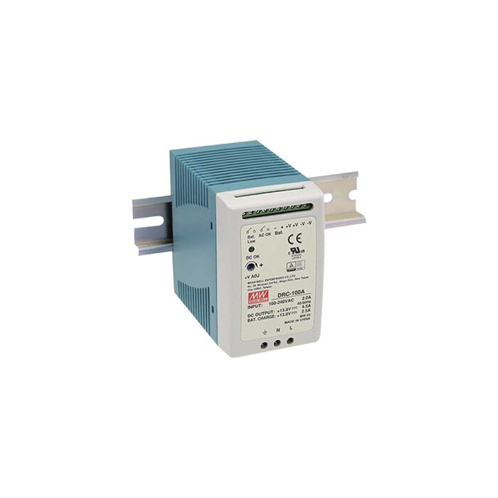 Fuente de poder Riel Din 12V, 100W con circuito de respaldo UPS