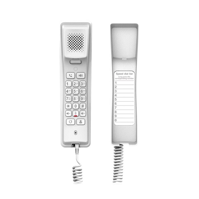 Teléfono IP profesional para Hotelería, montaje en pared, teclado numérico estándar, conferencia de 3 vías, Opus y PoE.