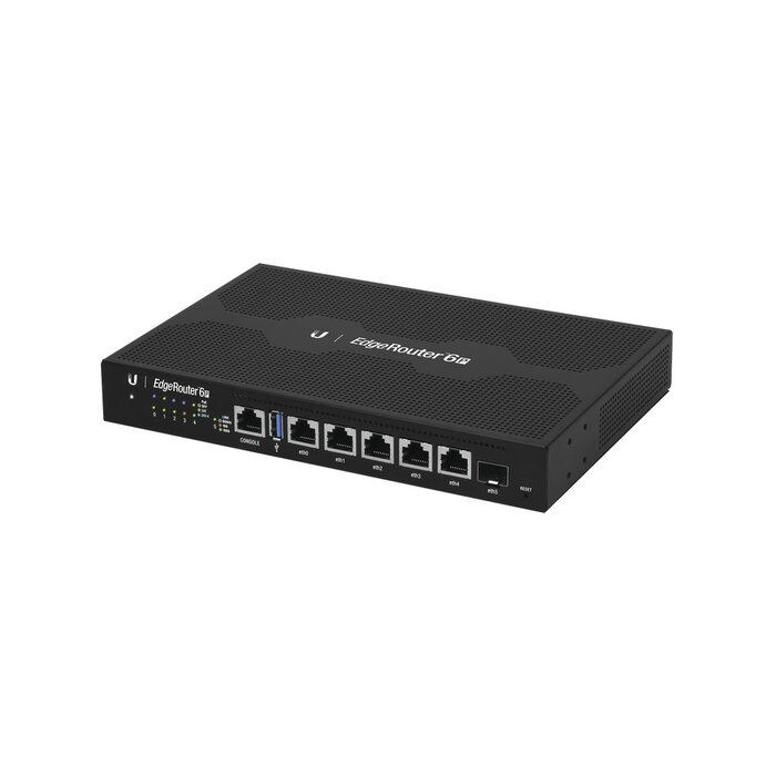 EdgeRouter 6 PoE pasivo 24 V, con 5 puertos 10/100/1000 Mbps + 1 puerto SFP, con funciones avanzadas de ruteo