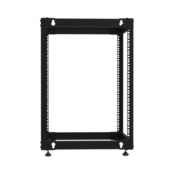 Rack Abierto de 4 Postes Instalación Pared o Piso de 14 Unidades, ¡Ideal para Equipo de Audio!