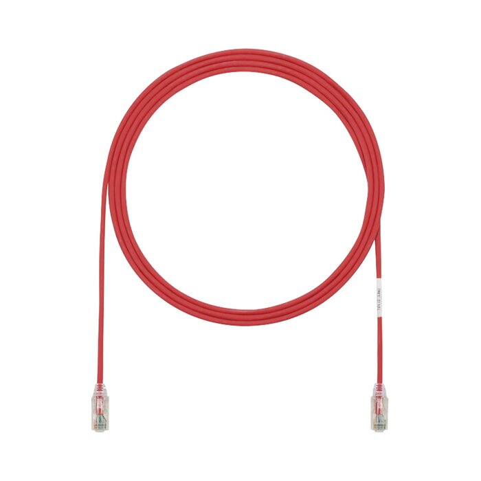 Cable de Parcheo TX6, UTP Cat6, Diámetro Reducido (28AWG), Color Rojo, 3ft