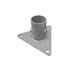 Base Triangular para Mástil de 1" a 2" con Opresores. Galvanizado por Inmersión en Caliente.