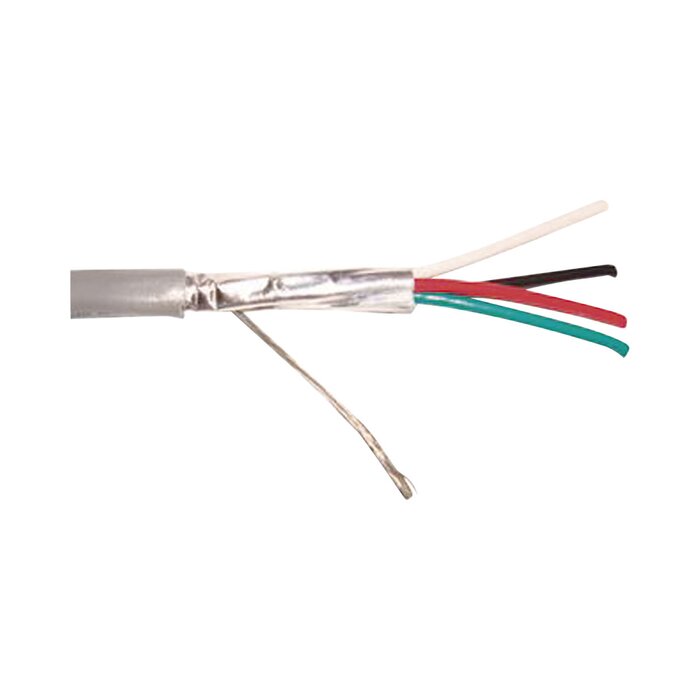 Cable Calibre 18, 4 Conductores, Blindado, 305 Metros, Riser, UL, Color Gris, Hecho en México