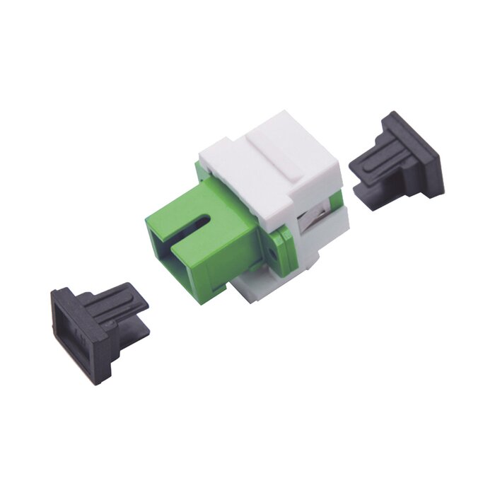 Acoplador Keystone de fibra óptica Monomodo SC/APC Simplex a SC/APC