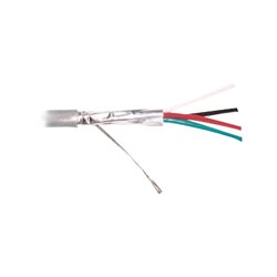 Caja de 305 metros de 4 conductores calibre 22, Blindado , CMR, color gris. Aplicaciones en sistemas de audio, alarmas y control de acceso.