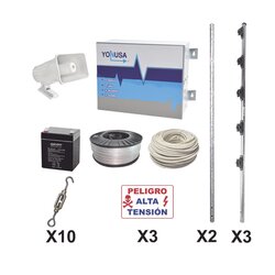 KIT ESENCIAL PARA 25Mts PERIMETRALES DE CERCO ELÉCTRICO PARA PROTECCIÓN DE ROBOS EN CASAS, NEGOCIOS, BODEGAS,ETC.