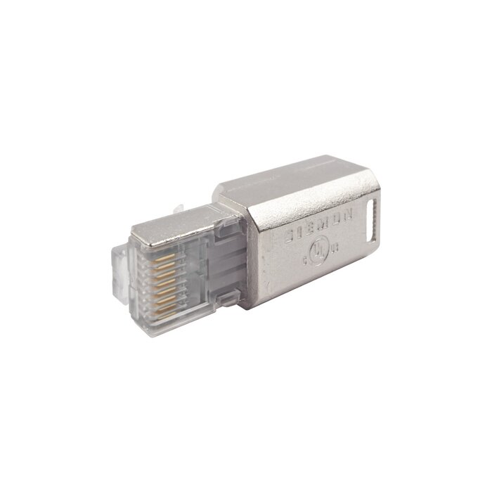 Plug RJ45 Cat6A Blindado, Terminación en Campo, Compatible con Todas las Categorías, Sin Clip Protector de Seguro