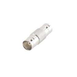 Adaptador Tipo Barril para 75 Ohm de Conectores BNC Hembra a BNC Hembra, Niquel / Oro / Teflón.