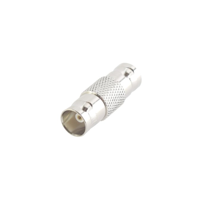 Adaptador Tipo Barril para 75 Ohm de Conectores BNC Hembra a BNC Hembra, Niquel / Oro / Teflón.