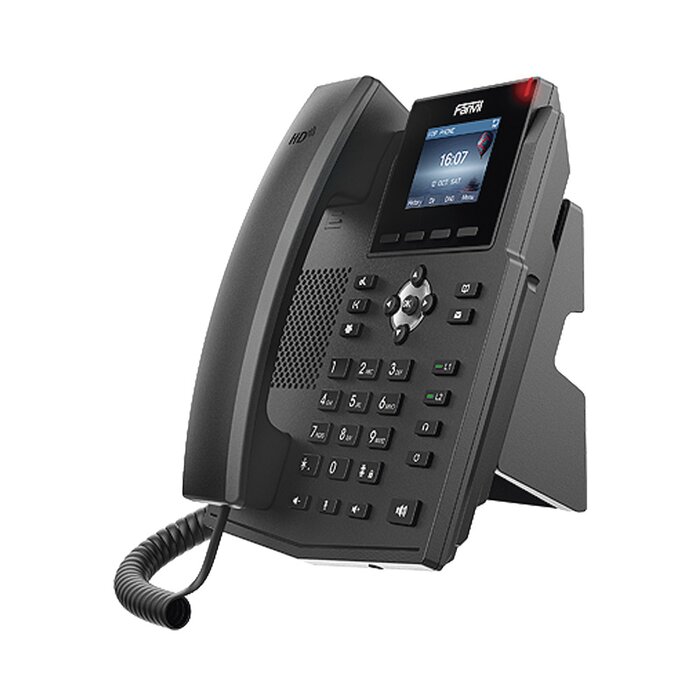 Teléfono IP empresarial para 4 líneas SIP con pantalla LCD de 2.8 pulgadas a color, Opus y conferencia de 3 vías, PoE.