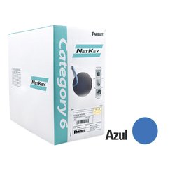 Bobina de Cable UTP 305 m. de Cobre, NetKey, Azul, Categoría 6 (24 AWG), 1000Mbps, Riser (CMR), de 4 pares