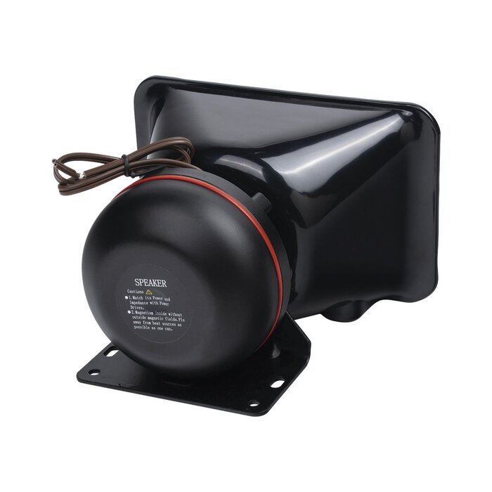 Bocina de uso Rudo, de 100 W, Alto Rendimiento y Base en Aluminio, 8 Ohms de Impedancia