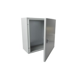 Gabinete de Acero IP66 Uso en Intemperie (400 x 400 x 200 mm) con Placa Trasera Interior y Compuerta Inferior Atornillable (Incluye Chapa y Llave).