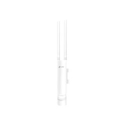 Punto de acceso WiFi Omada para exterior, 802.11 b/g/n (2.4 GHz), 2 antenas de 3 dBi desmontables, alimentación PoE pasivo, soporta hasta 50 clientes.