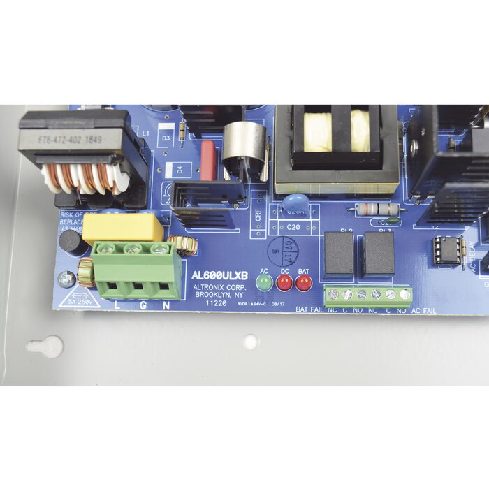 Fuente de poder ALTRONIX de 12/24 Vcd @ 6 Amper, con capacidad de respaldo, 1 salida, con voltaje de entrada de 115 Vca