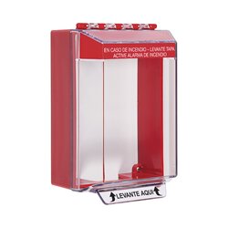 Cubierta Universal Transparente, de Bajo Perfil, con Espaciador y Texto de Incendio en Español