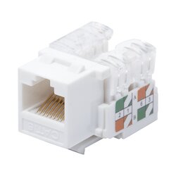 Módulo Jack Keystone Cat6 con terminación 110 (Punchdown) para faceplate - Color Blanco