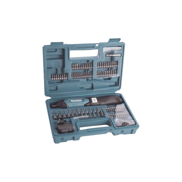 Atornillador Reversible (Broquero 1/4) de 220 RPM con Cargador USB (Incluye 81 Puntas).