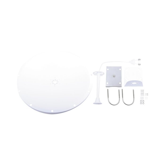 Kit de Antena y radomo, ganancia de 28 dBi, rango de frecuencia extendida (4.9 a 6.5 GHz), conectores SMA-macho inverso, incluye jumper, distancia de hasta 15 km