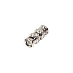 Adaptador tipo Barril para 75 Ohm, de Conector BNC Macho a BNC Macho, Niquel/ Oro/ Teflón.