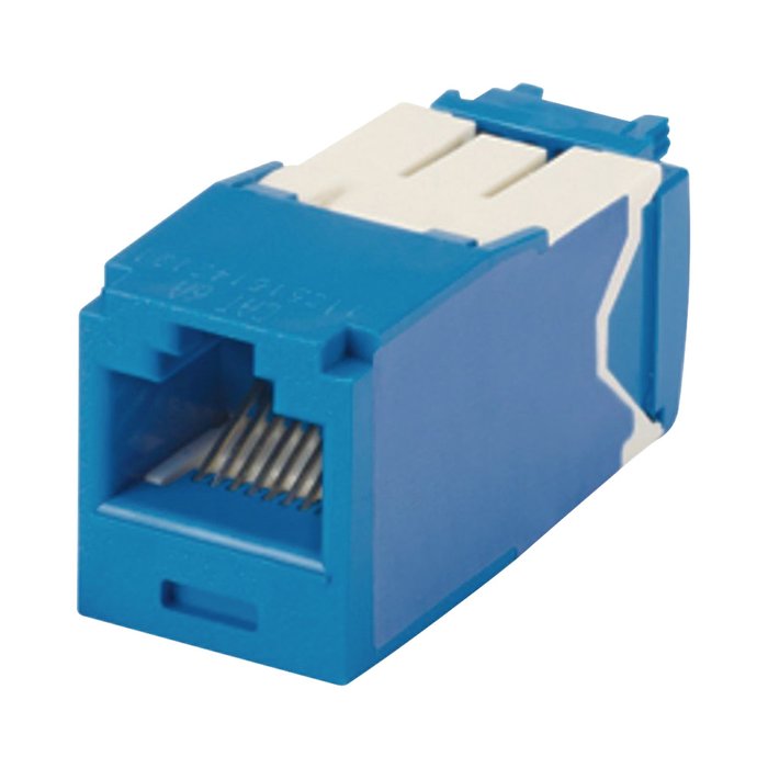 Conector Jack RJ45 Estilo TG, Mini-Com, Categoría 6A, de 8 posiciones y 8 cables, Color Azul