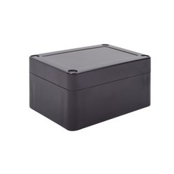 Gabinete Plástico Negro para Exterior (IP65) de 100 x 68 x 50 mm Cierre por Tornillos.