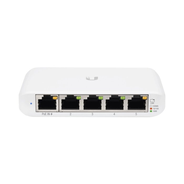 Switch UniFi Administrable Compacto de 5 Puertos 10/100/1000 Mbps, soporta entrada de PoE 802.3af/at