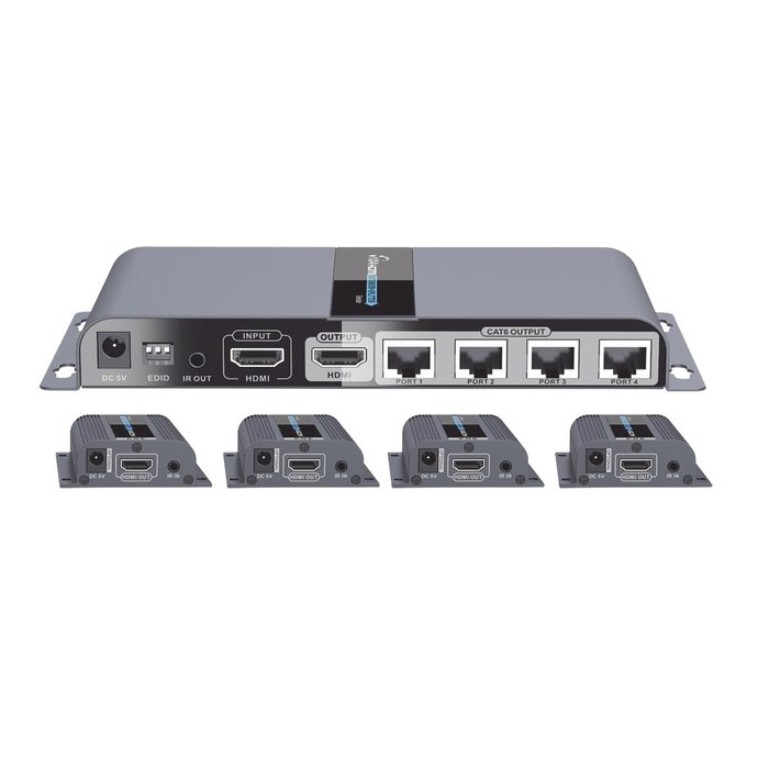 Kit completo Distribuidor HDMI 1 X 4