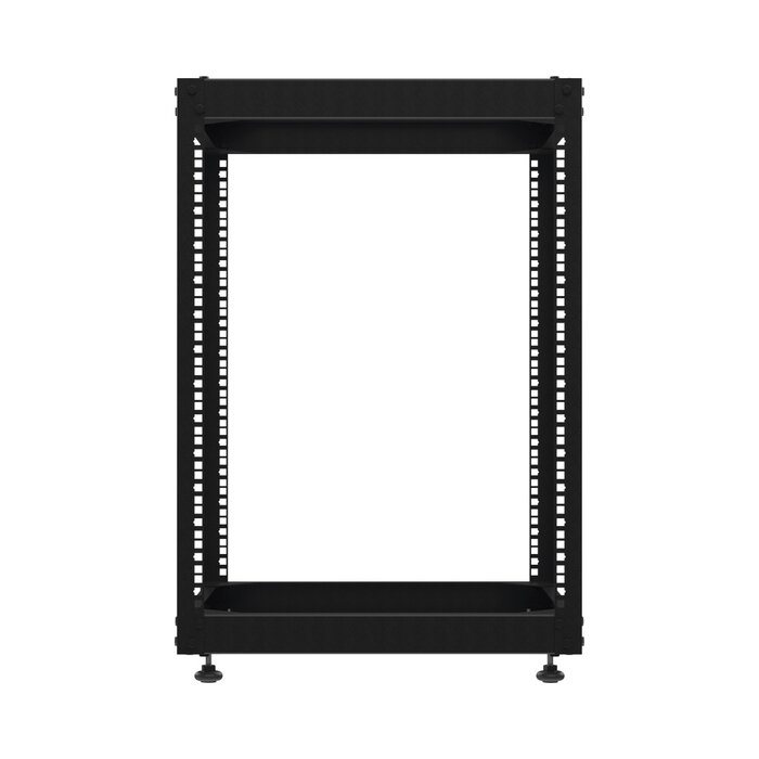 Rack Abierto de 4 Postes Instalación Pared o Piso de 14 Unidades, ¡Ideal para Equipo de Audio!