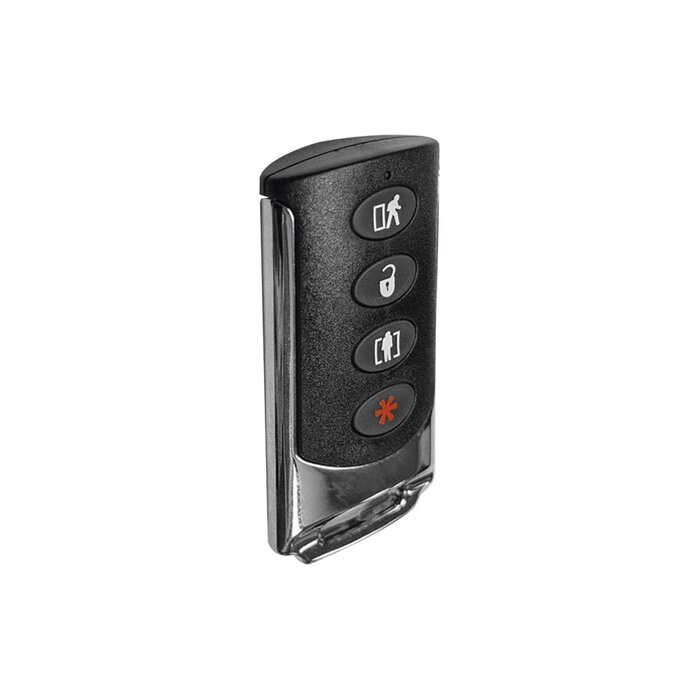 LLavero remoto de 4 Botones de uso rudo ideal para Armado total/parcial/desarmado/pánico. Duracion de Batería hasta 5 años.